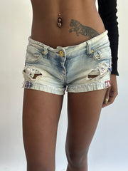 beach drop | Camisetas de pequeno azul denim micro mini