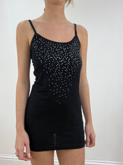 💻BEST PICKS | Größe: S · Farbe: Schwarz · Artikel: Kleid · Details: Strass + Mini-Länge