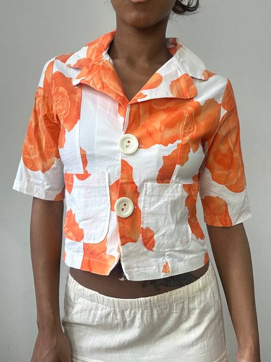 spring edit | small/medium floral cropped blazer top