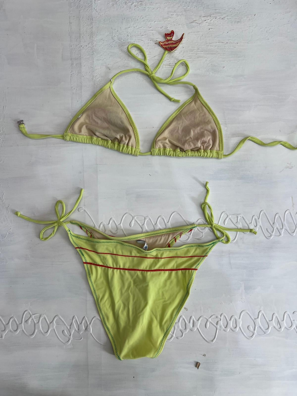 BEST PICKS | small pale green bikini set with embroidered flower detail