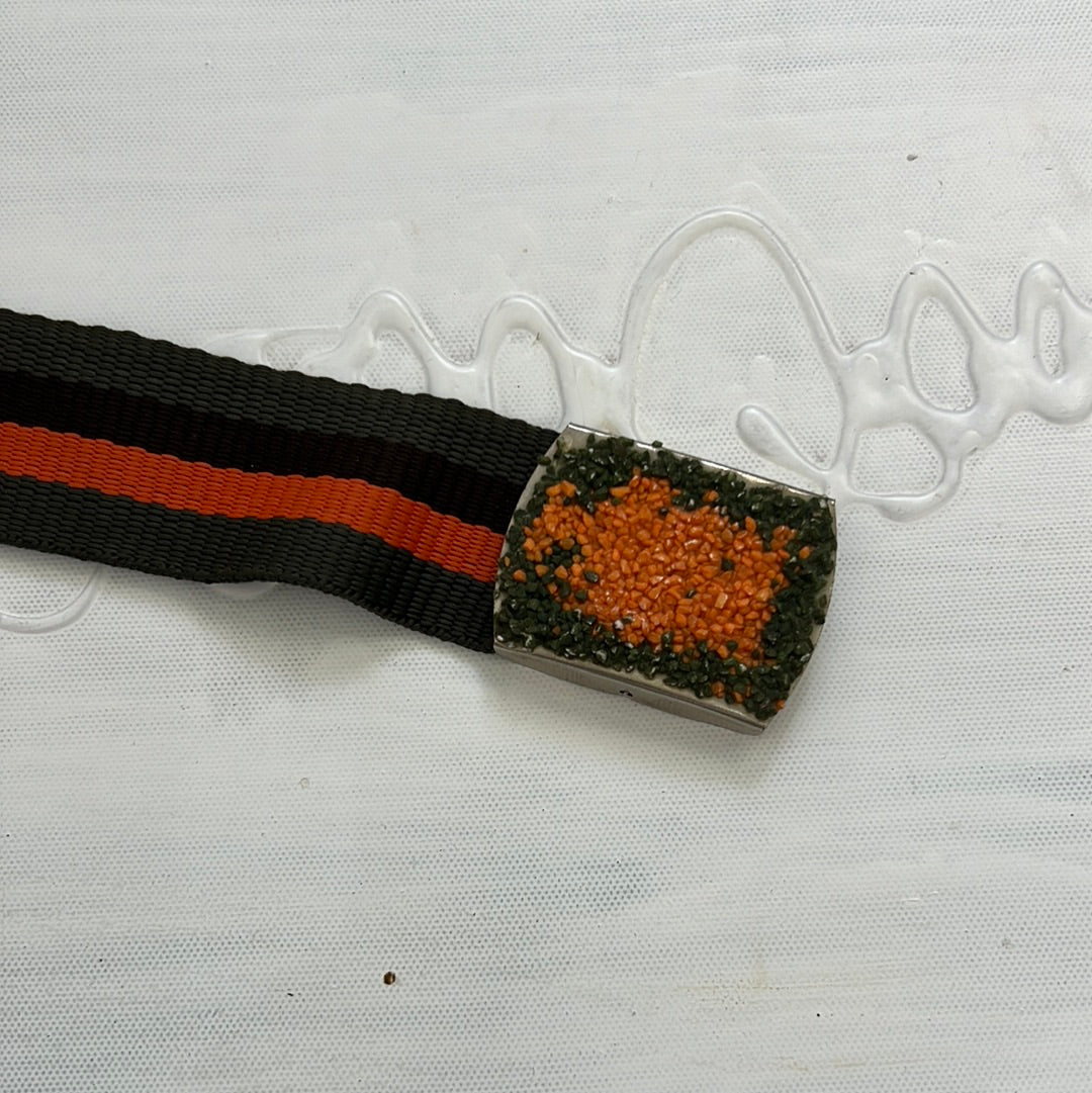 COCONUT GIRL DROP | orange and khaki striped belt