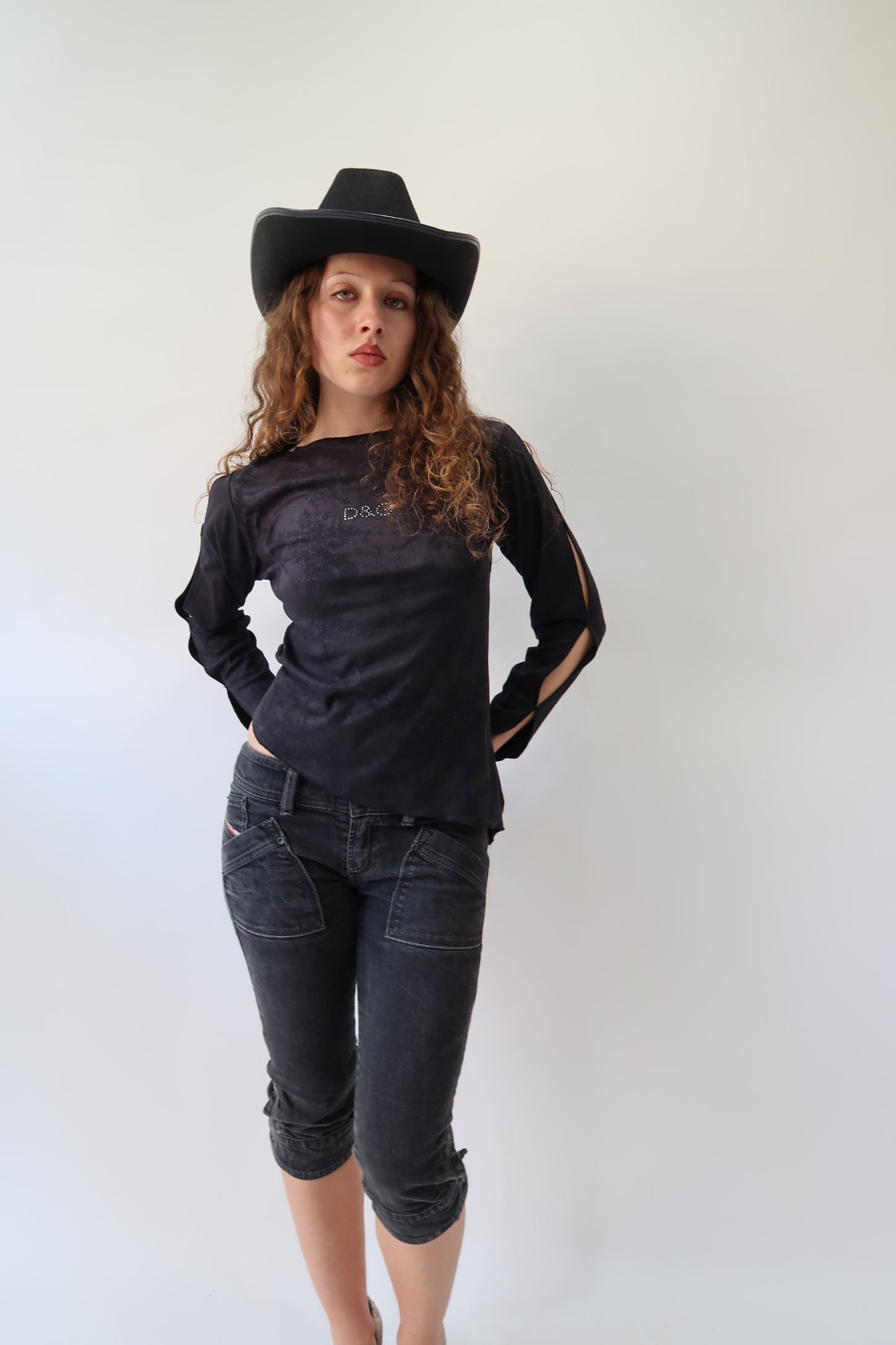 western edit | small black dolce and gabanna long sleeve top