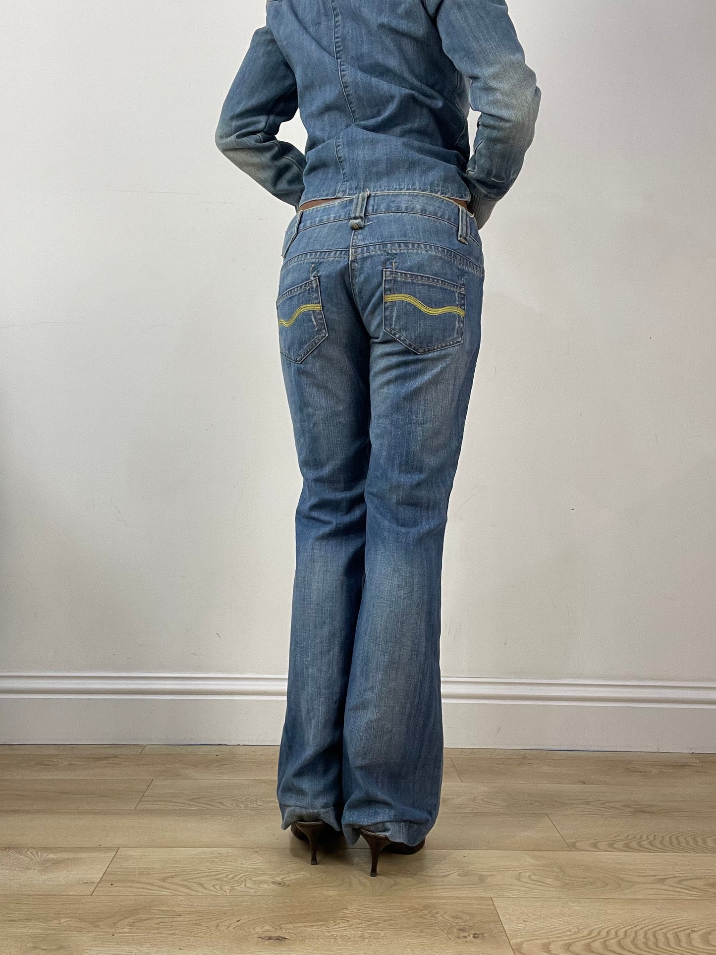 vintage edit: halloween | small blue old label bershka denim jacket and jeans set