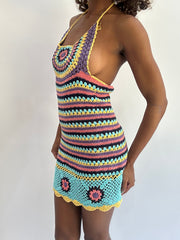 Beach drop | pequeño mini vestido de ganchillo rosa