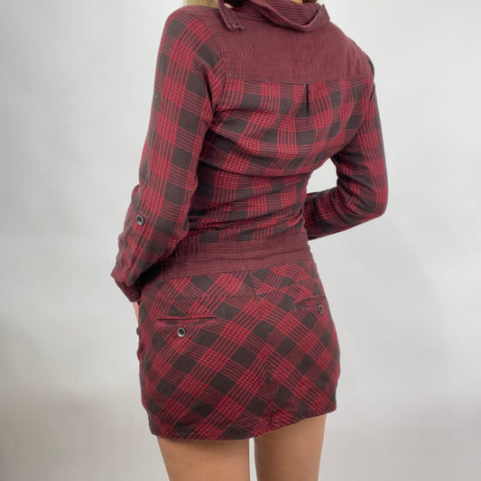 STUDIO FAVES | small red and black checked mini dress