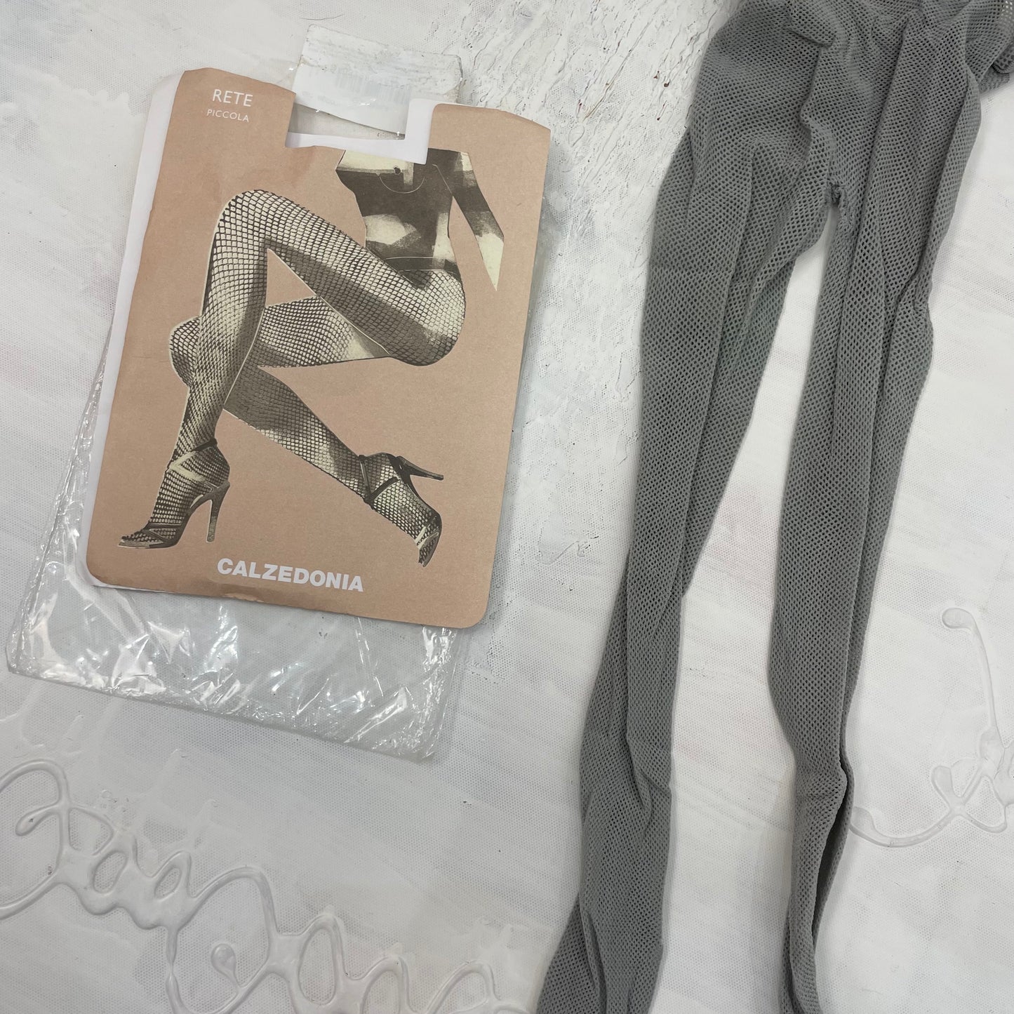 Grey fishnet tights sale