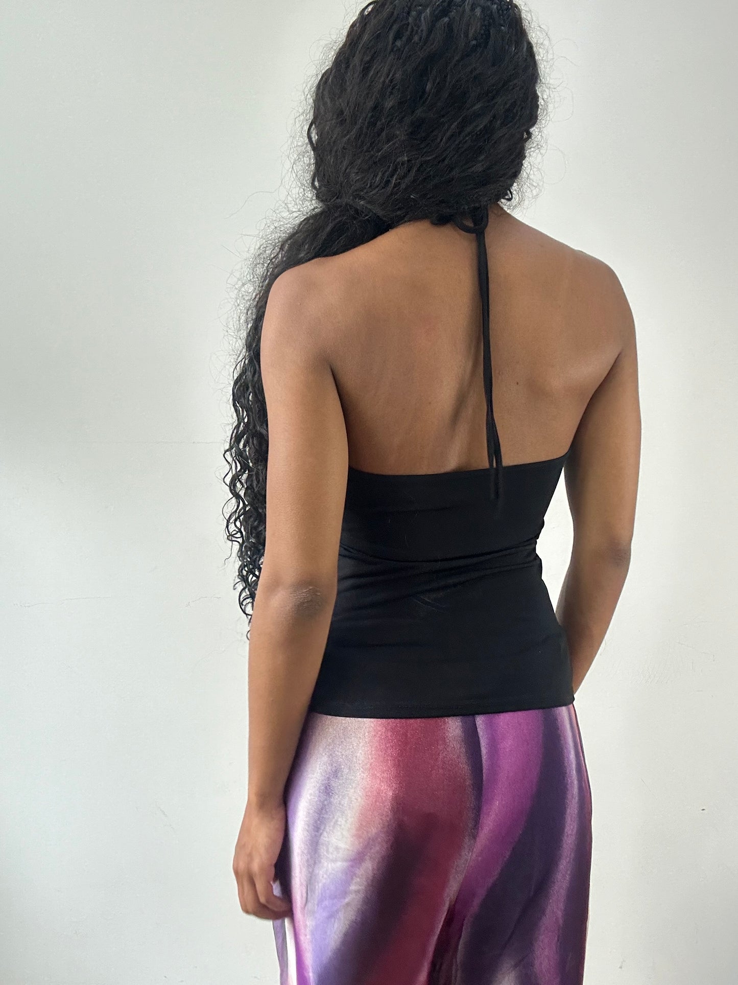 vintage edit: festival | small black bandeau halterneck top with diamanté detailing