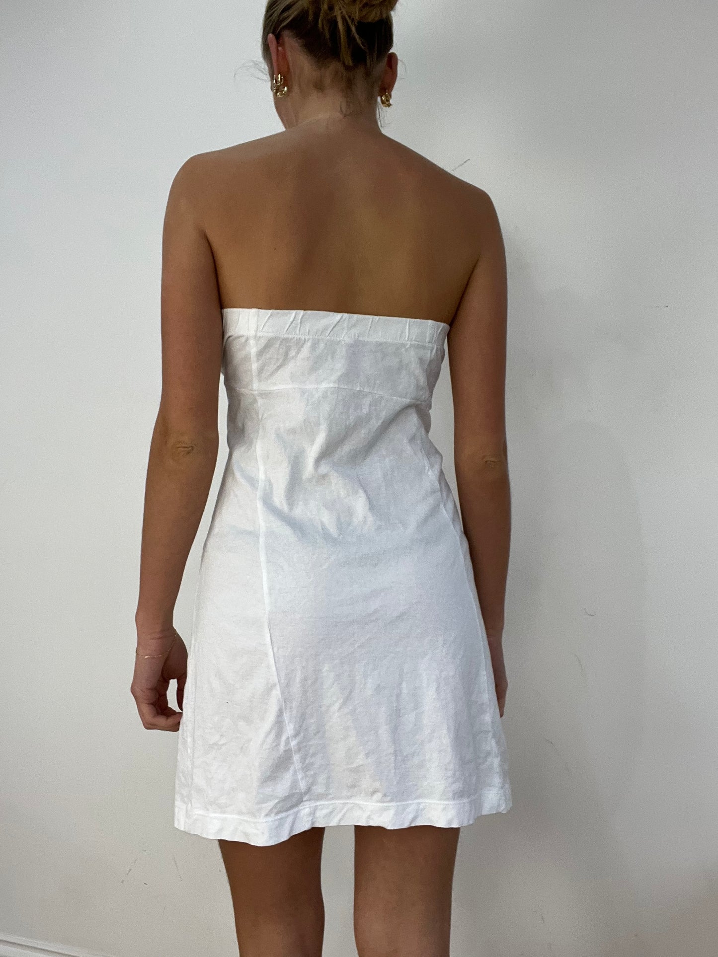 vintage edit fourteen | medium white bandeau dress with tie front