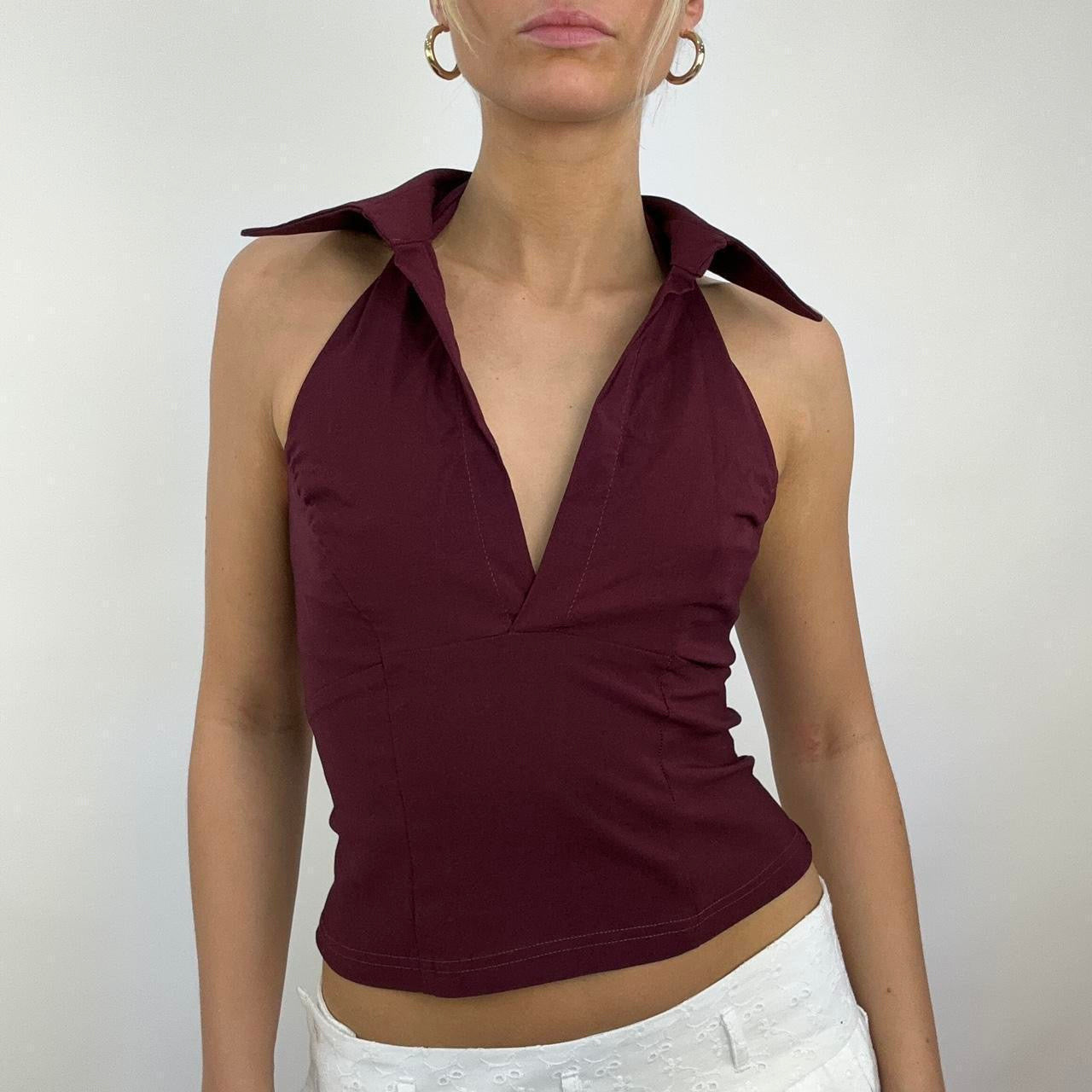 #323 SAMPLE SALE | small lola top in burgundy
