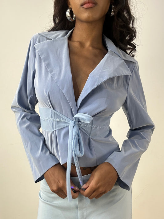 BEST PICKS | small blue iridescent blazer top