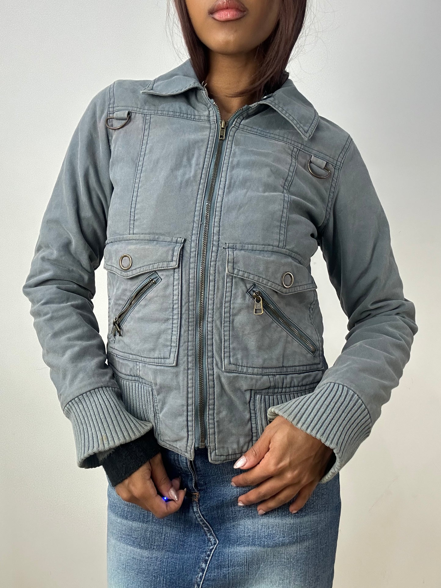 vintage edit thirty-three | small grey old bershka fitted jacket