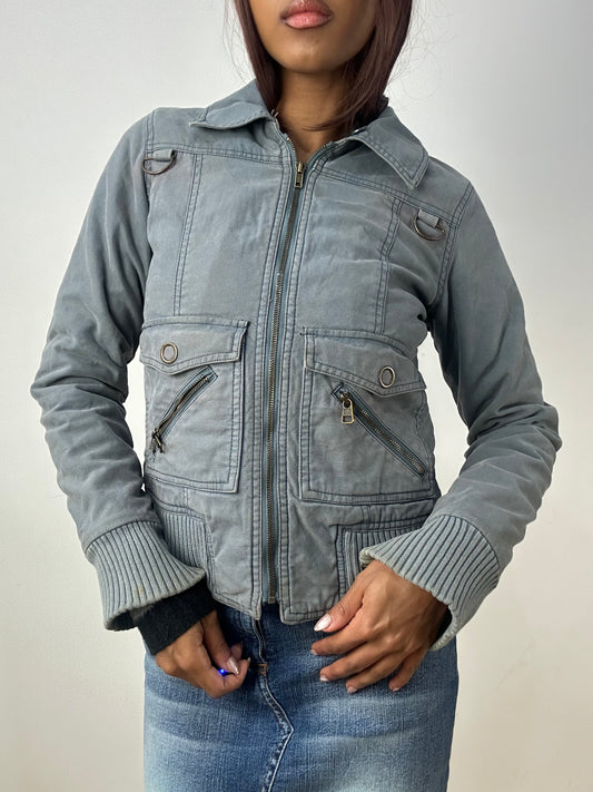 vintage edit thirty-three | small grey old bershka fitted jacket