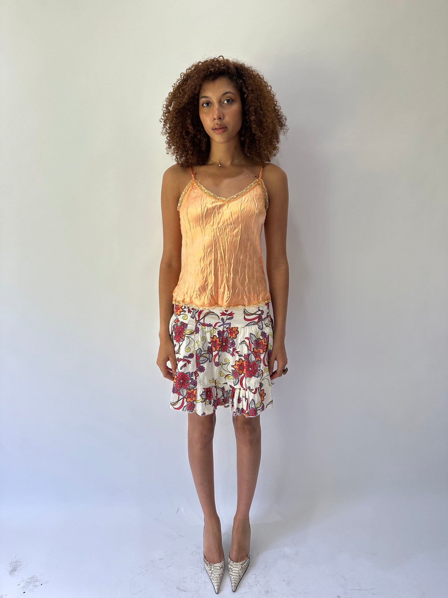 festival drop | medium orange satin style cami top