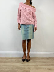 BEST PICKS | small pink off the shoulder long sleeve knit top