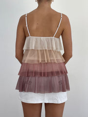 VINTAGE PICKS | taille: S · couleur: blanc + beige · article: caraco · détails: transparent + intimissimi