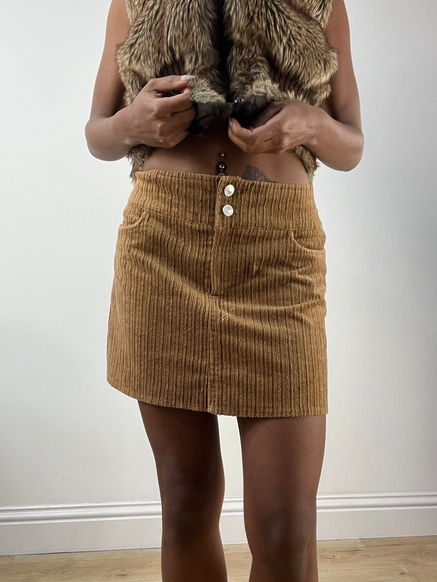 BEST PICKS | small brown corduroy style mini skirt