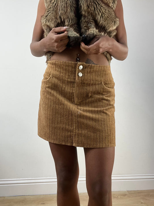 BEST PICKS | small brown corduroy style mini skirt