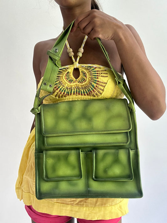 💚colourmaxxing drop | green shoulder satchel bag