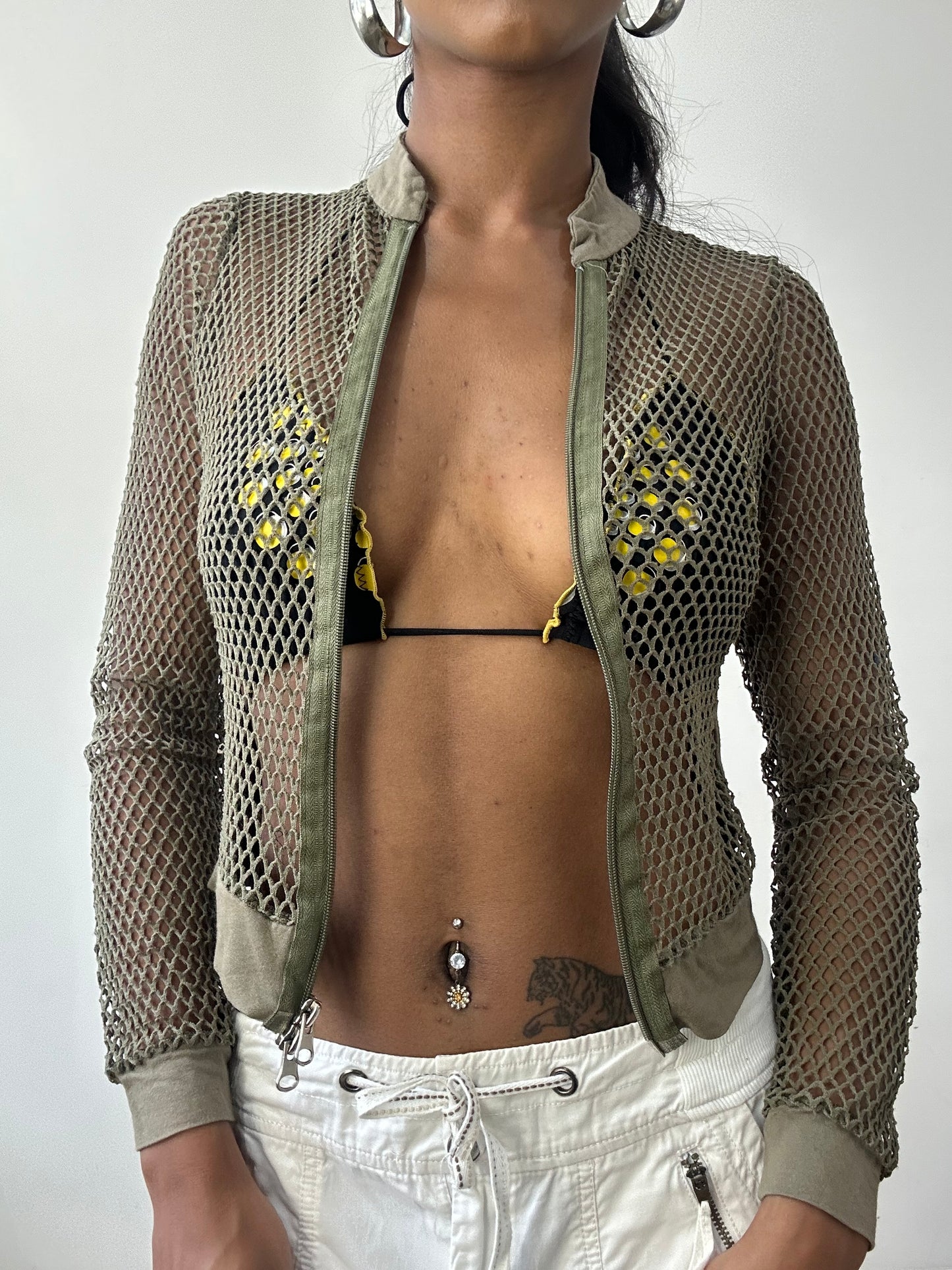 BEST PICKS | extra small green crotchet dual zip top