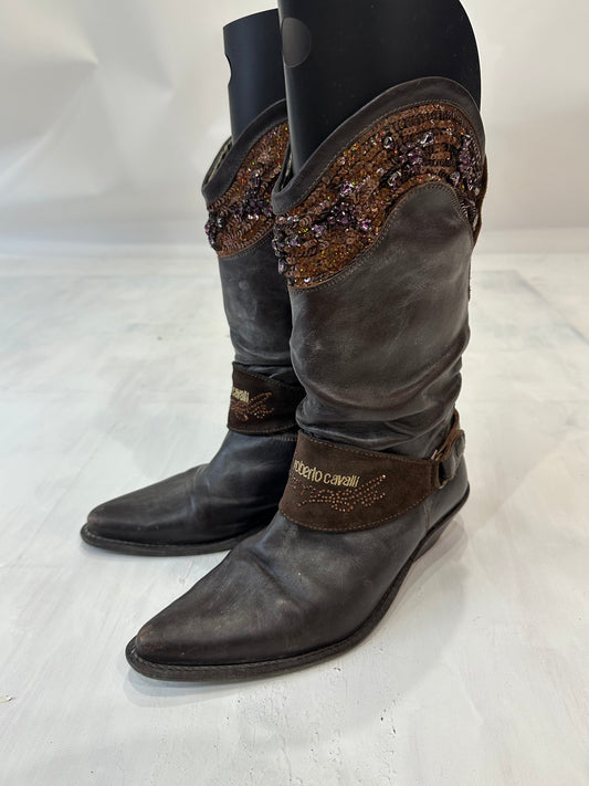 BEST PICKS | UK4 brown roberto cavalli cowboy boots