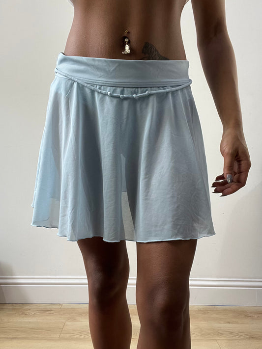 spring edit | small blue sheer flowy mini skirt