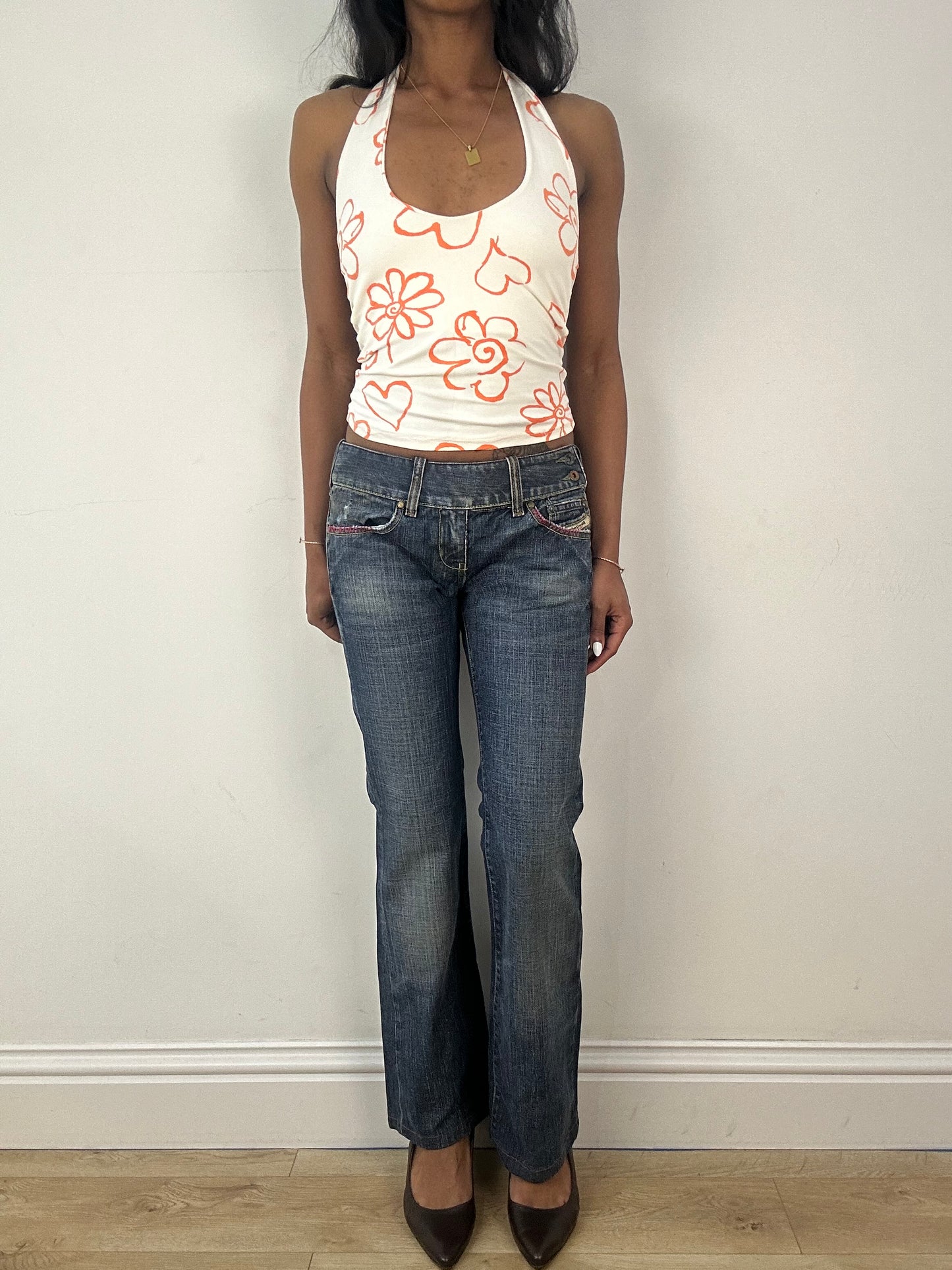 vintage edit eighteen | extra small diesel blue jeans with belted waist detail
