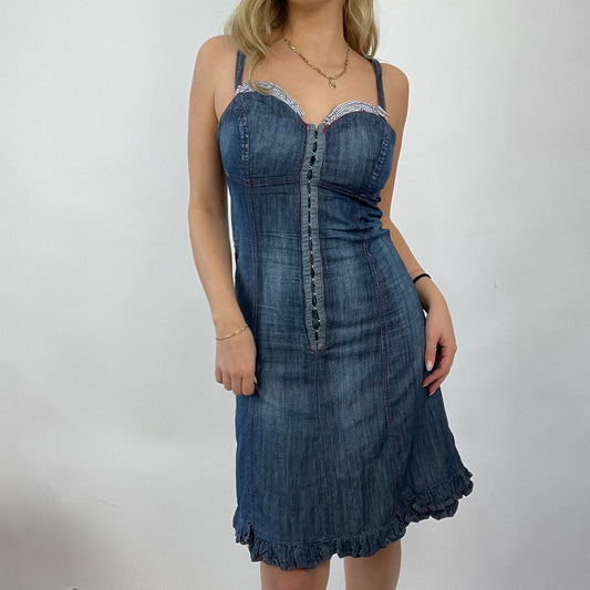 💻 COTTAGECORE DROP | small denim midi dress with hook and eye closure