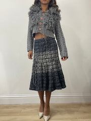 vintage edit: fashion week | small grey faux fur cardigan top