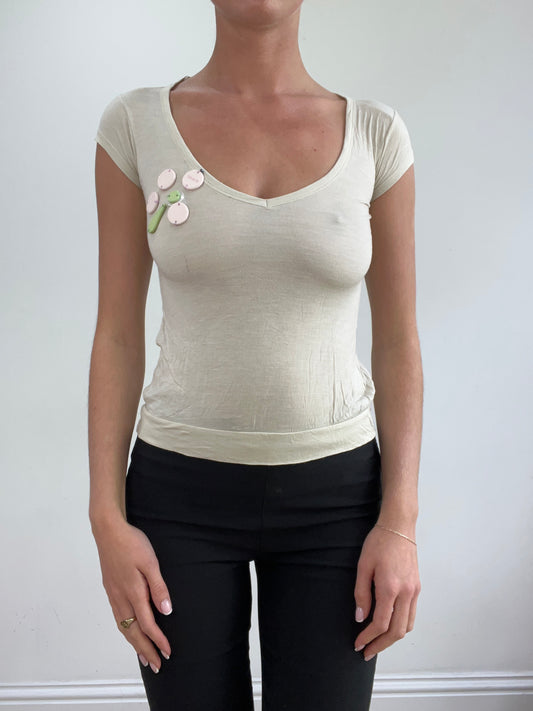 vintage edit twenty-two | extra small cream short sleeve top