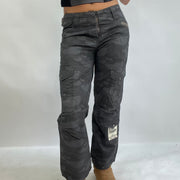 💚💻INSTA BADDIE DROP | XS grey patterned trousers