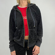 ELEVATED SPORTSWEAR DROP | Leopardo preto média impressão velour tracksuit
