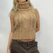 💻 LIGHT ACADEMIA DROP | small beige roll neck sweater vest
