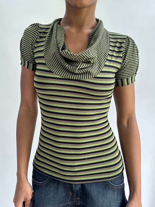 BEST PICKS | small green striped short sleeve top