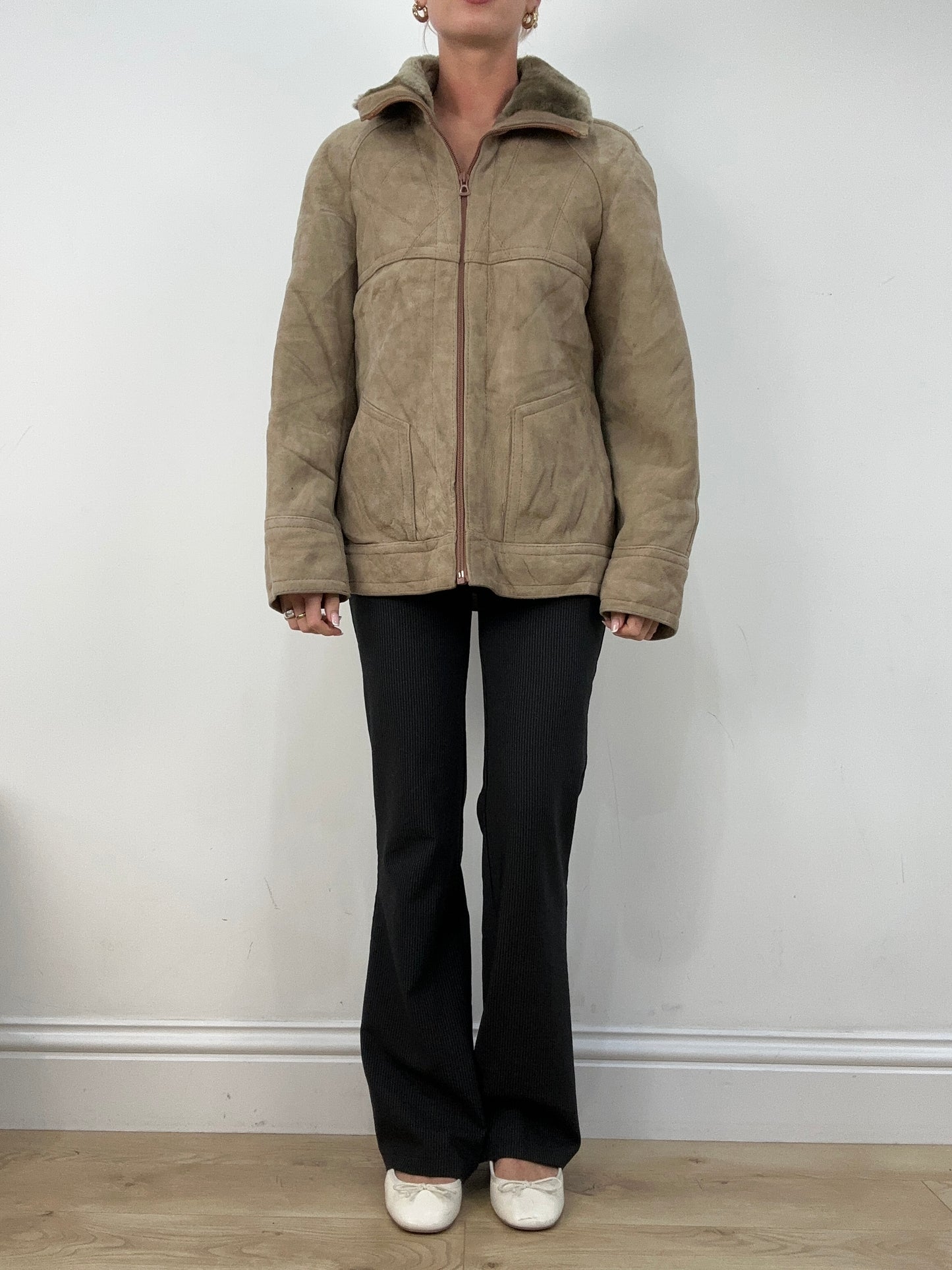 vintage edit: seasonal faves | large beige faux suede jacket