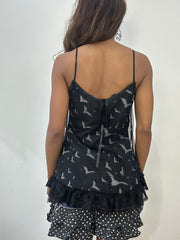 vintage edit: fashion week | small black mesh overlay cami top