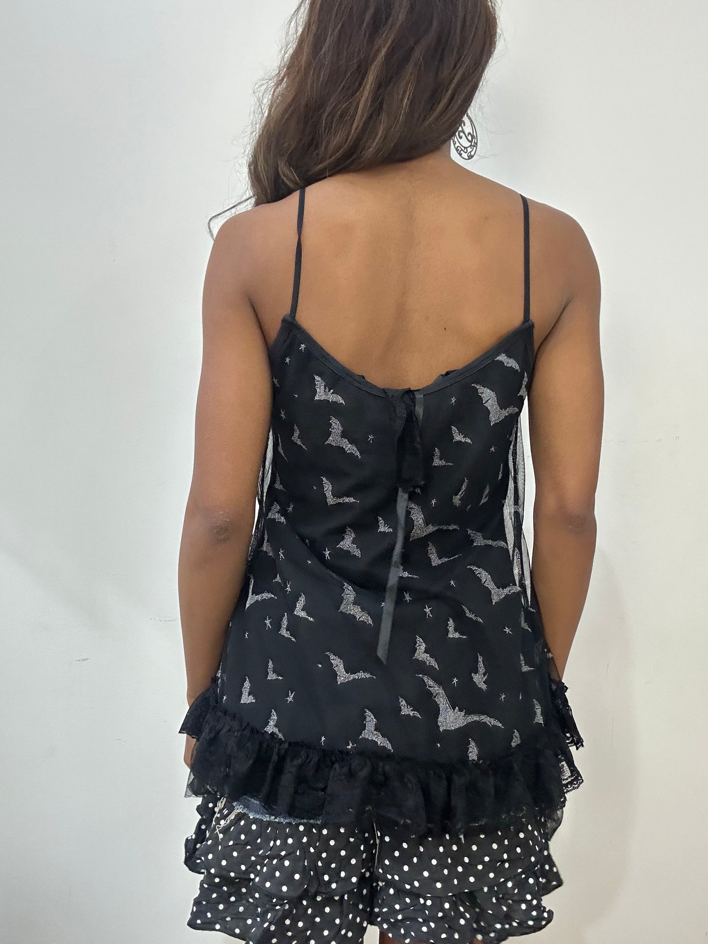 vintage edit: fashion week | small black mesh overlay cami top