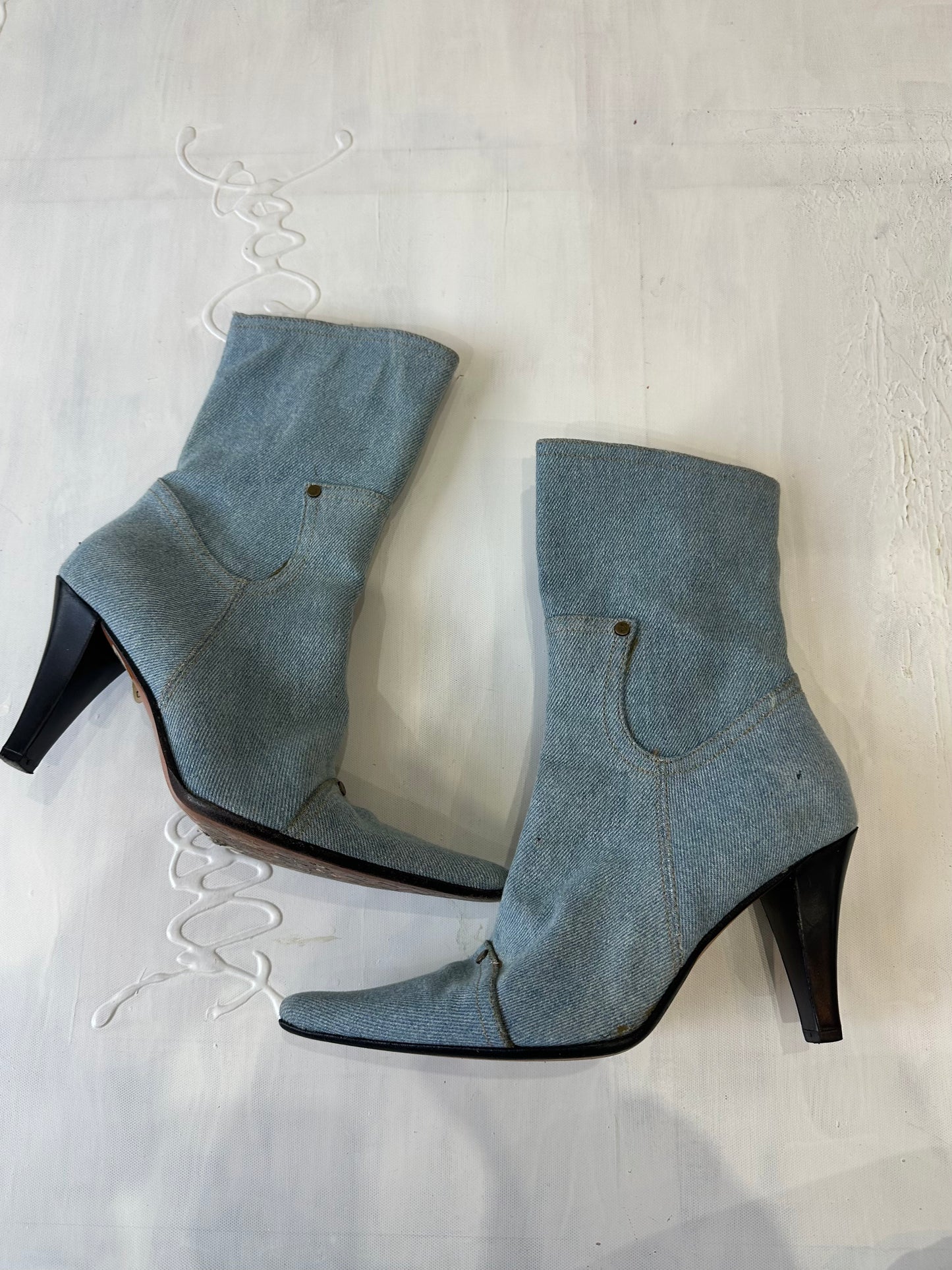 vintage edit thirty-three | UK4.5 blue denim ankle boots