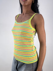 💻💚 vintage edit eighteen | medium green striped mesh back cami top