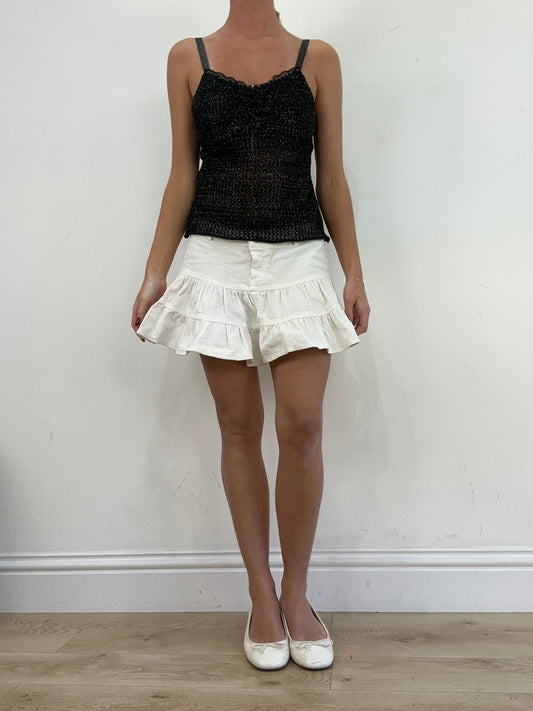 vintage edit thirteen | small black crochet cami