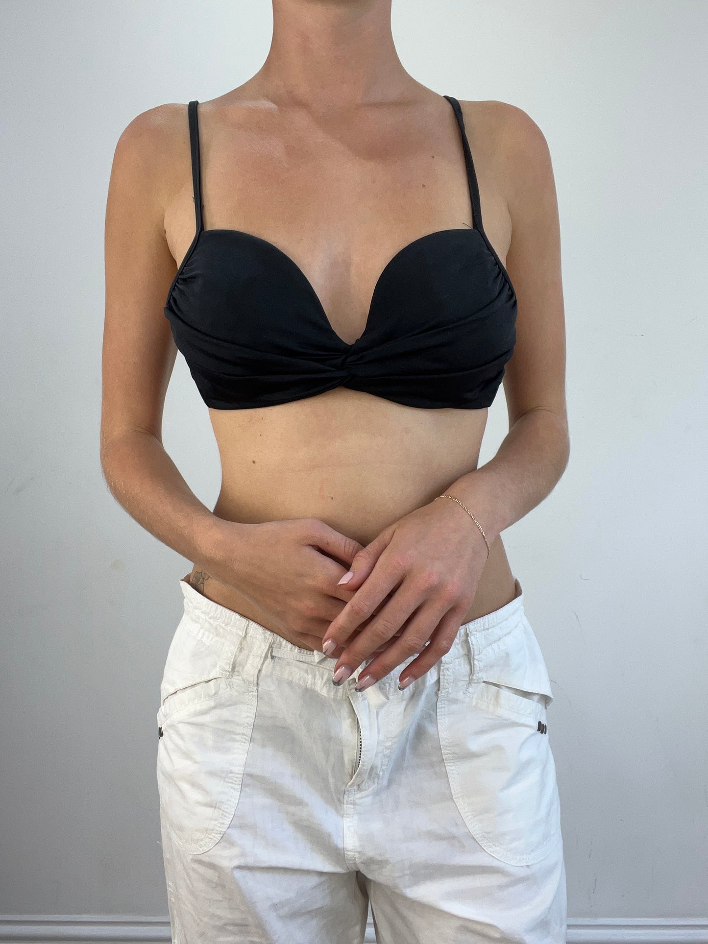 summer edit | small black and white bikini set with daisy floral print