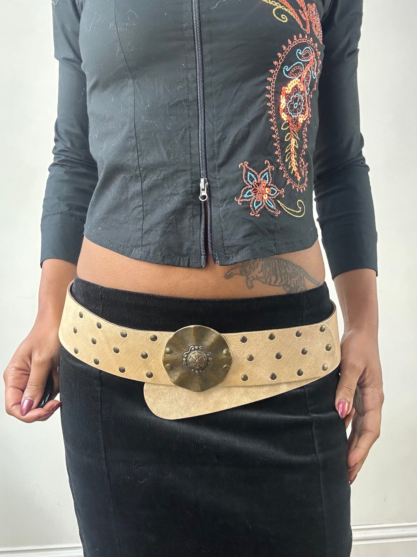 winter edit | cream faux leather belt with gold buckle