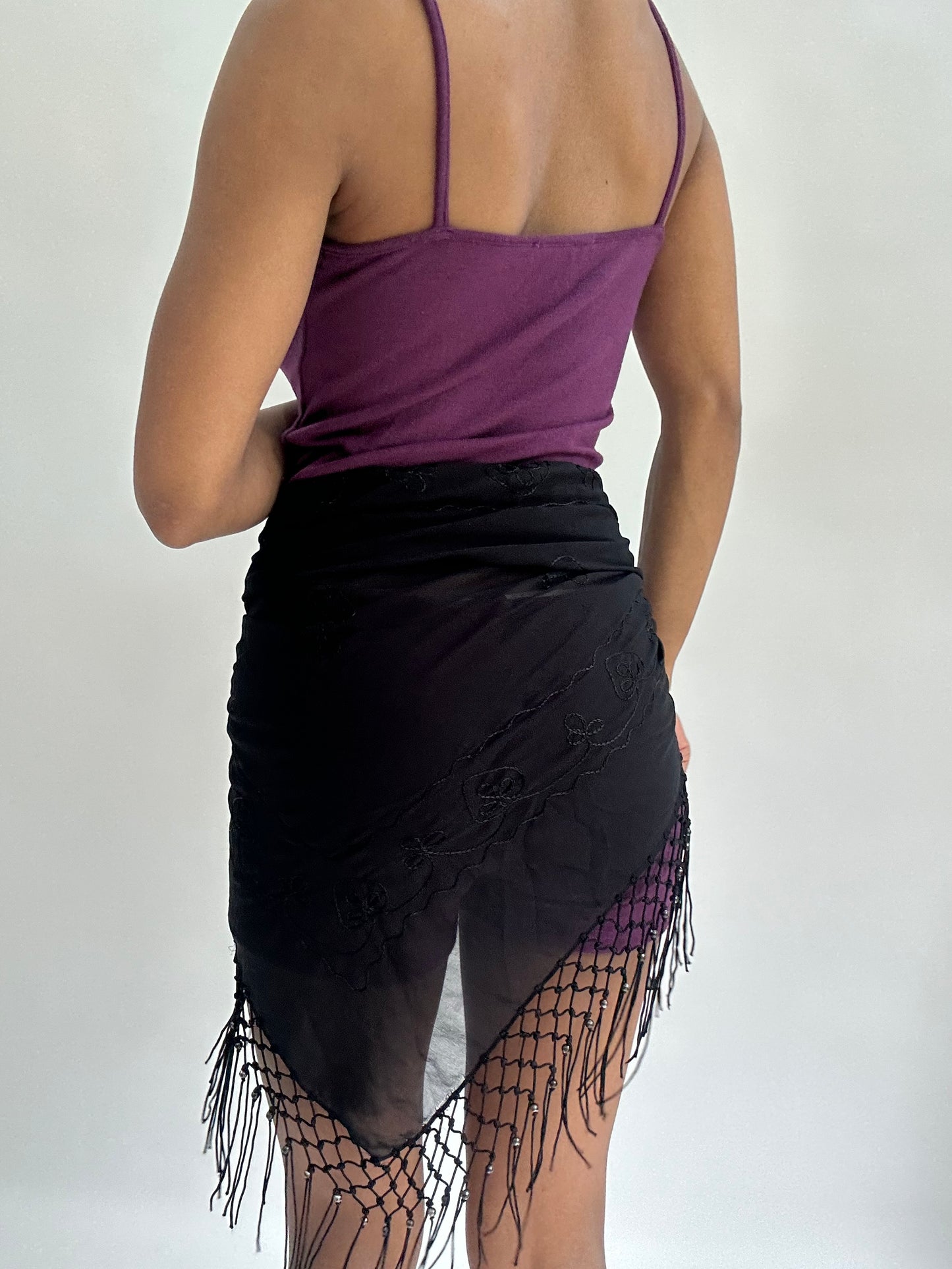 BEST PICKS | black wrap beach skirt with tassel fringe detail