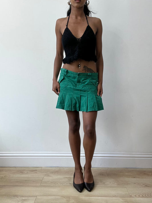 BEST PICKS | medium green pleated mini skirt