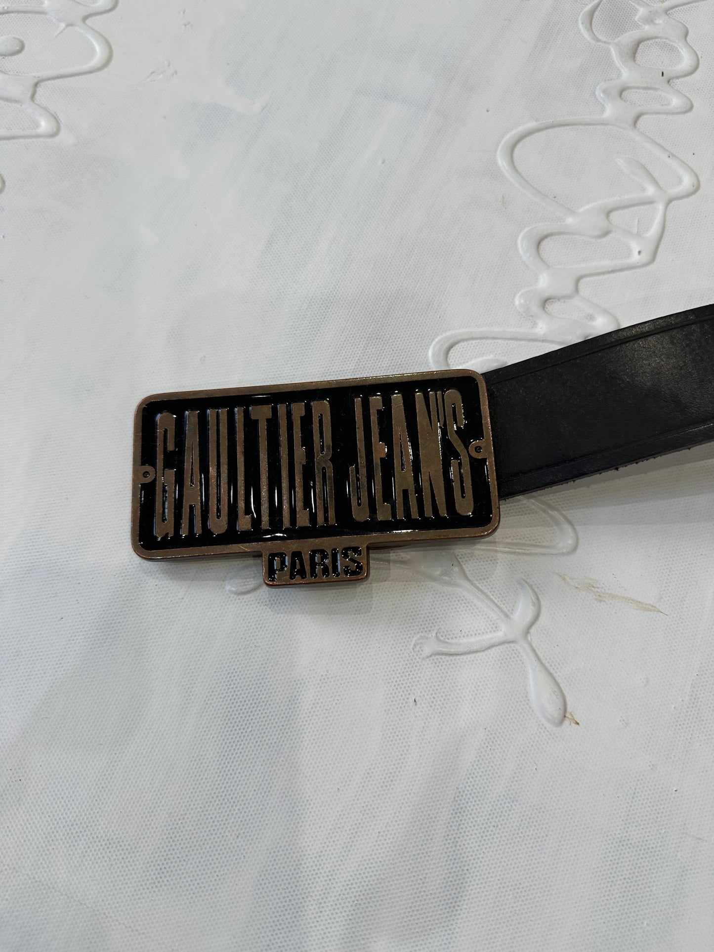 winter edit | black gaultier jeans leather belt with logo buckle