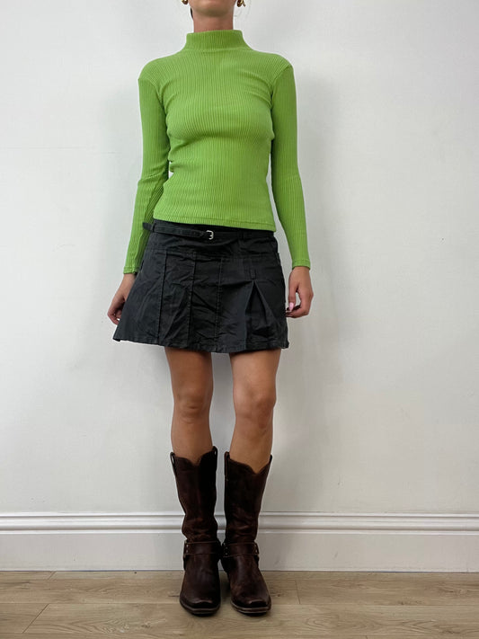 💻AUTUMN ESSENTIALS | small green ribbed high neck jumper