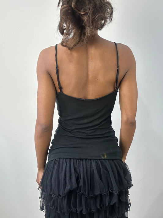 romantic grunge edit | medium black lace cami top