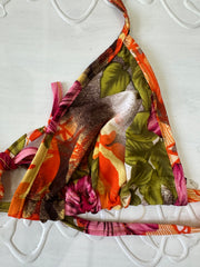 festival drop | Pequeno/mediano floral padrão bikini vestido de cabeça feminina