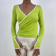 💻‼️ small green and white wrap around top