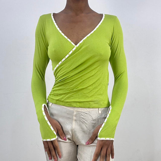 💻‼️ small green and white wrap around top