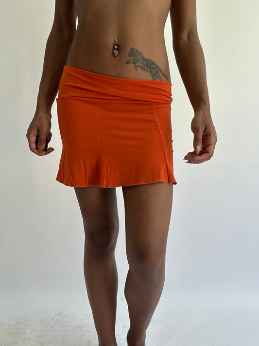 ‼️| extra small orange pleated mini skirt